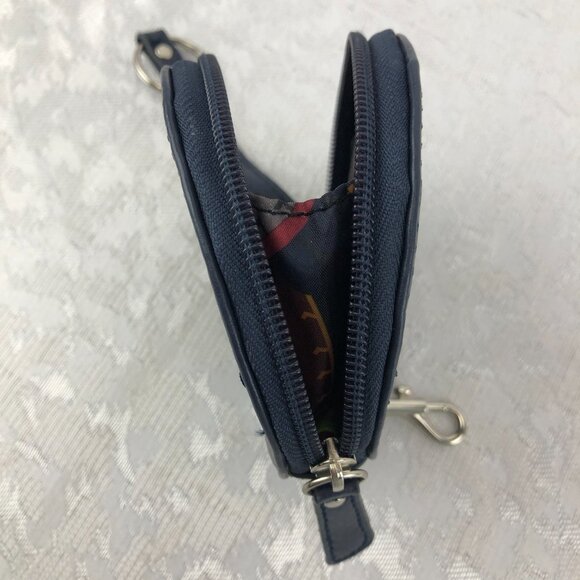 Tyler Rodan Round Navy Blue Faux Leather Zippered Coin Pouch with Unicorn Charm - Picture 8 of 15